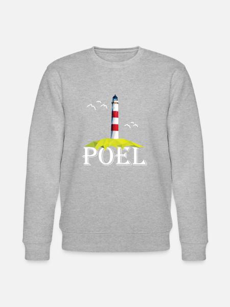 Insel Poel - Leuchtturm Möwe - Souvenir Geschenk - Stanley/Stella Unisex Bio-Sweatshirt CHANGER - Grau meliert