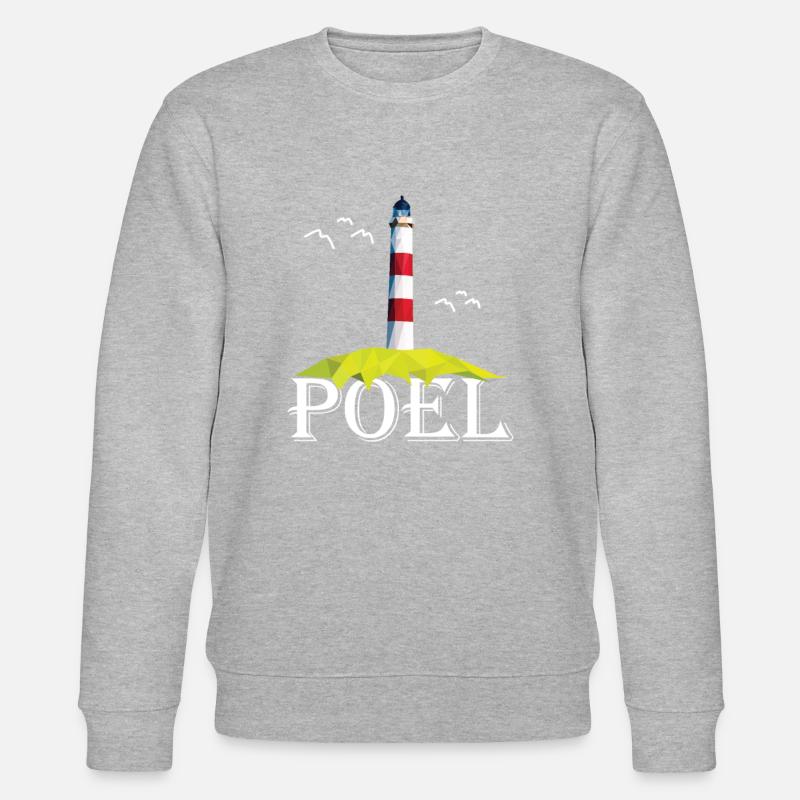Insel Poel - Leuchtturm Möwe - Souvenir Geschenk - Stanley/Stella Unisex Bio-Sweatshirt CHANGER - Grau meliert