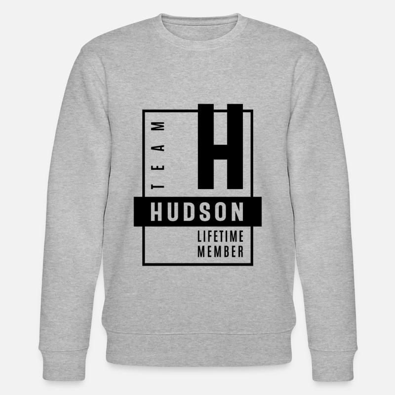 Hudson Personalized Name Birthday Gift - Stanley/Stella CHANGER Unisex Organic Sweatshirt - heather grey