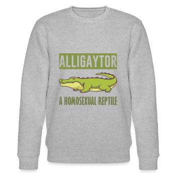 Alligaytor ein homosexuelles Reptil - Stanley/Stella Unisex Bio-Sweatshirt CHANGER  - Grau meliert - Vorne - Nik (191cm) & Marisol (170cm)