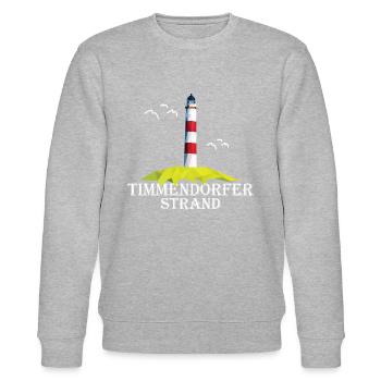 Timmendorfer Strand Ostsee Urlaub Souvenir - Stanley/Stella Unisex Bio-Sweatshirt CHANGER  - Grau meliert - Vorne - Nik (191cm) & Marisol (170cm)