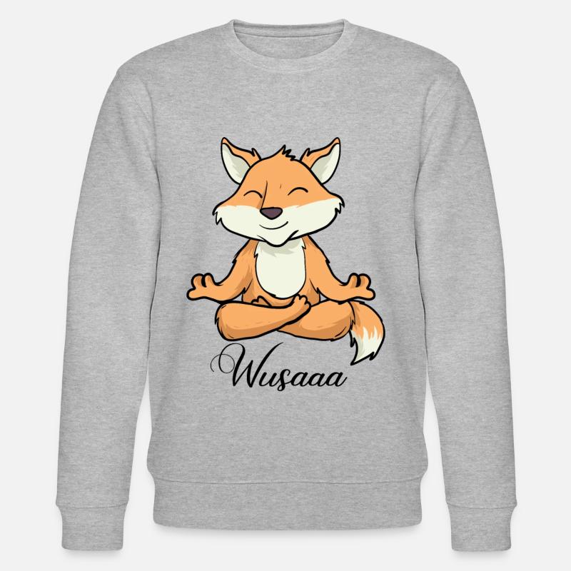 Auszeit Durchatmen Wusaaa Fuchs - Stanley/Stella Unisex Bio-Sweatshirt CHANGER  - Grau meliert
