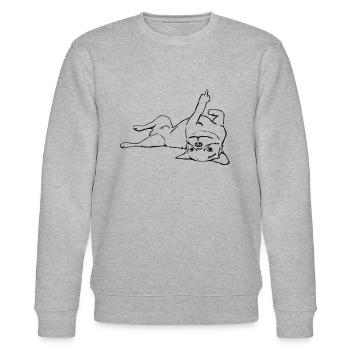 Dog shows middle finger - Statement - Dogs - Stanley/Stella CHANGER Unisex Organic Sweatshirt - heather grey - Front - Nik (191cm) & Marisol (170cm)