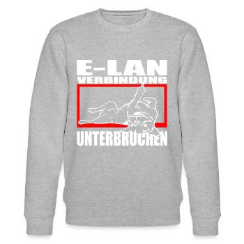 Hund Bulldogge Statement Spruch - E-LAN - Hund - Stanley/Stella Unisex Bio-Sweatshirt CHANGER  - Grau meliert - Vorne - Nik (191cm) & Marisol (170cm)