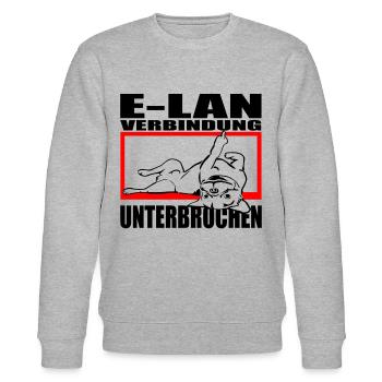 Hund Bulldogge Statement Spruch - E-LAN - Hund - Stanley/Stella Unisex Bio-Sweatshirt CHANGER  - Grau meliert - Vorne - Nik (191cm) & Marisol (170cm)