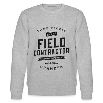 Field Contractor Funny Job Title - Stanley/Stella CHANGER Unisex Organic Sweatshirt - heather grey - Front - Nik (191cm) & Marisol (170cm)