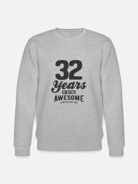 32 år med at være fantastisk 32 års fødselsdag - Stanley/Stella økologisk unisex-sweatshirt CHANGER  - grå meleret