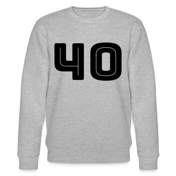Numéro 40 - Anniversaire - Numéro de maillot - Sweat bio CHANGER Stanley/Stella Unisexe - gris chiné - Devant - Nik (191cm) & Marisol (170cm)