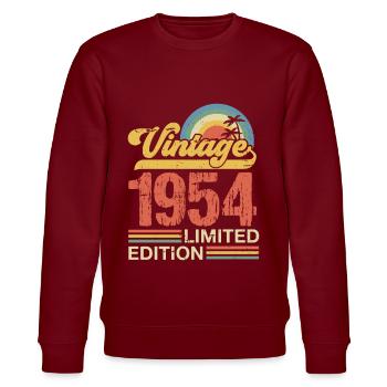 1954 - Stanley/Stella CHANGER Unisex Organic Sweatshirt - burgundy - Front - Nik (191cm) & Marisol (170cm)