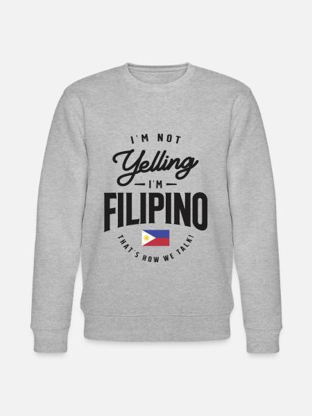 I'm not yelling I'm Filipino Funny Filipino Pride - Stanley/Stella CHANGER Unisex Organic Sweatshirt - heather grey