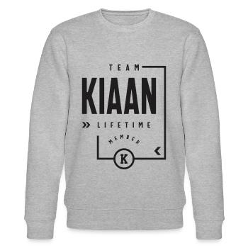 Team Kiaan Lifetime Member Personalized Name - Stanley/Stella CHANGER Unisex Organic Sweatshirt - heather grey - Front - Nik (191cm) & Marisol (170cm)