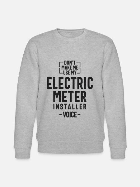 Electric Metter Installer Job Profession - Stanley/Stella CHANGER Unisex Organic Sweatshirt - heather grey