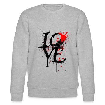 Love love - Stanley/Stella CHANGER Unisex Organic Sweatshirt - heather grey - Front - Nik (191cm) & Marisol (170cm)