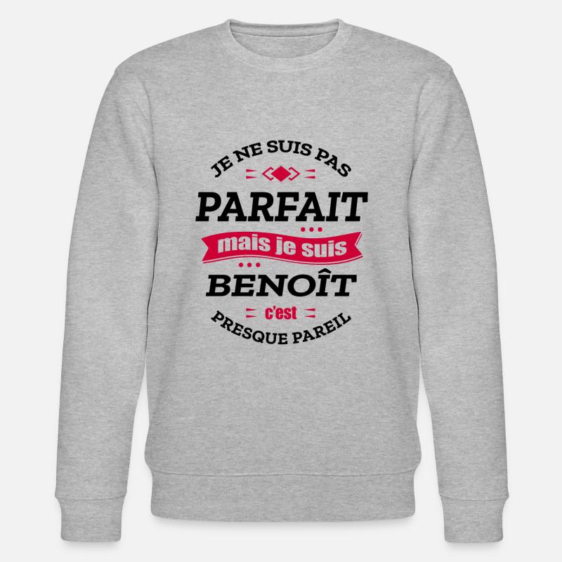 BENOÎT PARFAIT - PRENOM BENOÎT - Sweat bio CHANGER Stanley/Stella Unisexe - gris chiné