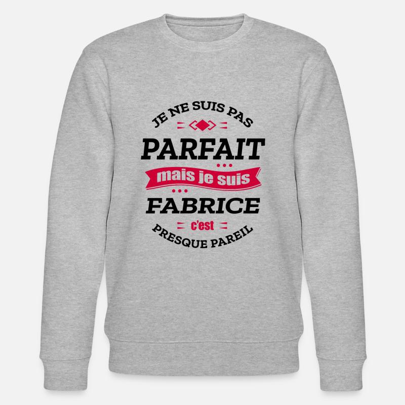FABRICE PARFAIT - PRENOM FABRICE - Sweat bio CHANGER Stanley/Stella Unisexe - gris chiné