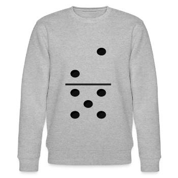 Domino Game Tile 2-5 - Lustiges Gruppenkostüm - Stanley/Stella Unisex Bio-Sweatshirt CHANGER  - Grau meliert - Vorne - Nik (191cm) & Marisol (170cm)
