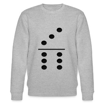 Domino Game Tile 3-6 - Lustiges Gruppenkostüm - Stanley/Stella Unisex Bio-Sweatshirt CHANGER  - Grau meliert - Vorne - Nik (191cm) & Marisol (170cm)