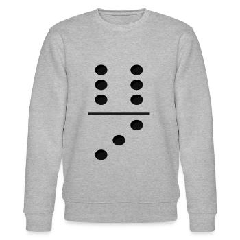 Domino Game Tile 6-3 - Lustiges Gruppenkostüm - Stanley/Stella Unisex Bio-Sweatshirt CHANGER  - Grau meliert - Vorne - Nik (191cm) & Marisol (170cm)