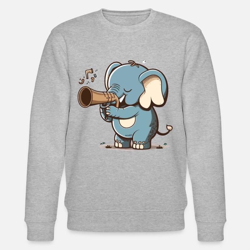 Jazz-Elefant - Stanley/Stella Unisex Bio-Sweatshirt CHANGER  - Grau meliert