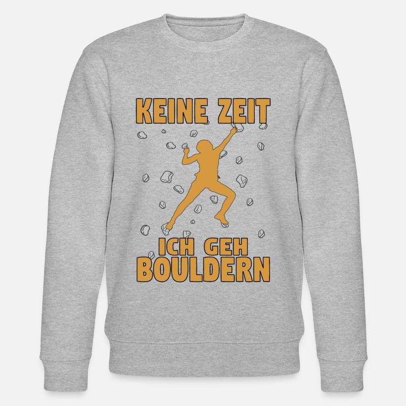 Boulder Bouldern Klettern Boulderer Bouldering - Stanley/Stella Unisex Bio-Sweatshirt CHANGER - Grau meliert