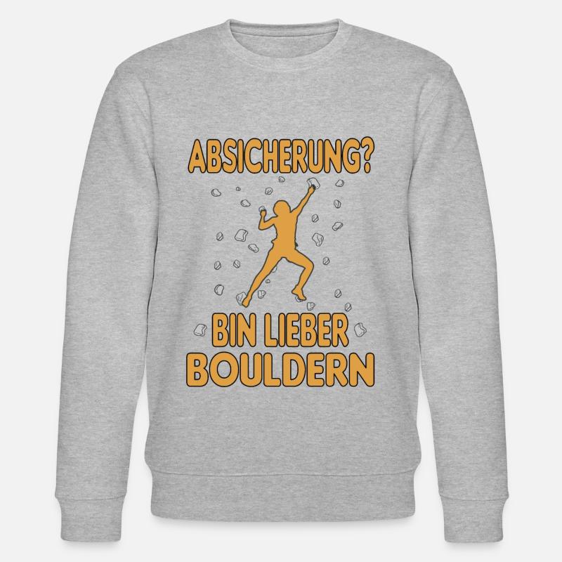 Bouldern Boulder Klettern Boulderer Bouldering - Stanley/Stella Unisex Bio-Sweatshirt CHANGER  - Grau meliert