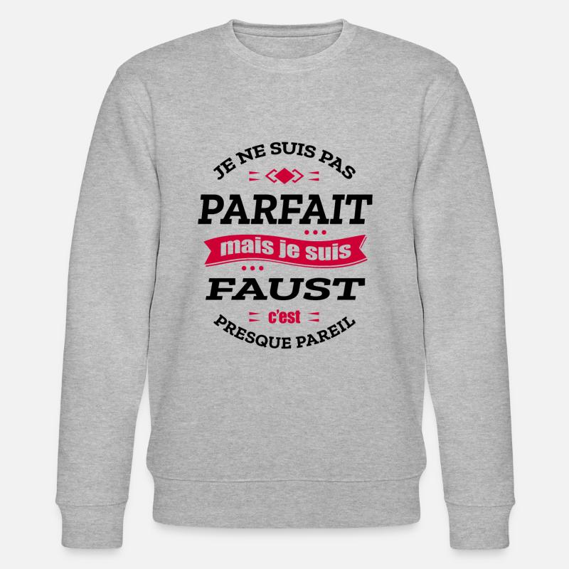 FAUST PARFAIT - PRENOM FAUST - Sweat bio CHANGER Stanley/Stella Unisexe - gris chiné