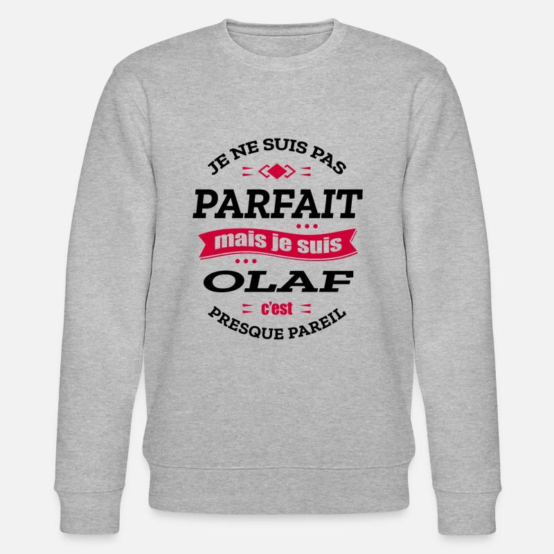 OLAF PARFAIT - PRENOM OLAF - Sweat bio CHANGER Stanley/Stella Unisexe - gris chiné