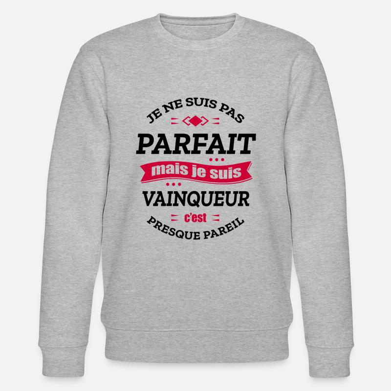 VAINQUEUR PARFAIT - PRENOM VAINQUEUR - Sweat bio CHANGER Stanley/Stella Unisexe - gris chiné