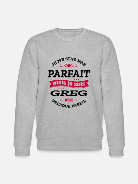 GREG PARFAIT - PRENOM GREG - Sweat bio CHANGER Stanley/Stella Unisexe - gris chiné