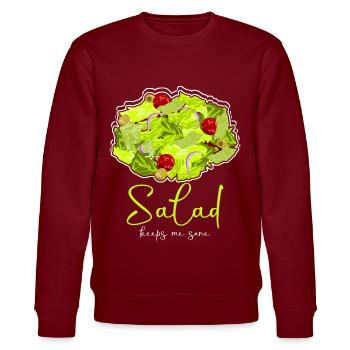 Salad Vegan Vegetarian Salads - Stanley/Stella Unisex Bio-Sweatshirt CHANGER  - Burgunderrot - Vorne - Nik (191cm) & Marisol (170cm)