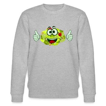 Salad Happy Vegetarian Vegan - Stanley/Stella Unisex Bio-Sweatshirt CHANGER  - Grau meliert - Vorne - Nik (191cm) & Marisol (170cm)