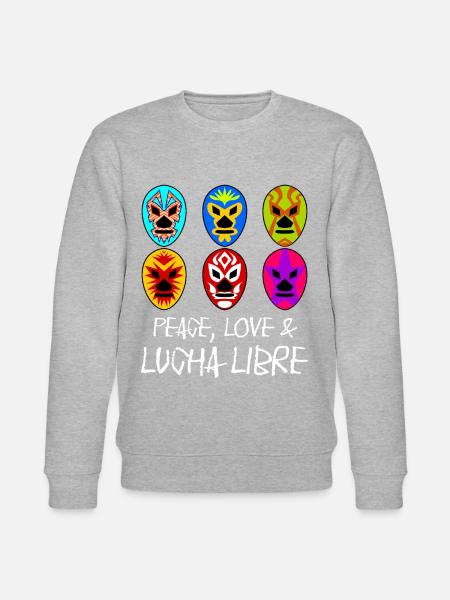 Lucha Libre Mask Wrestling - Stanley/Stella CHANGER Unisex Organic Sweatshirt - heather grey