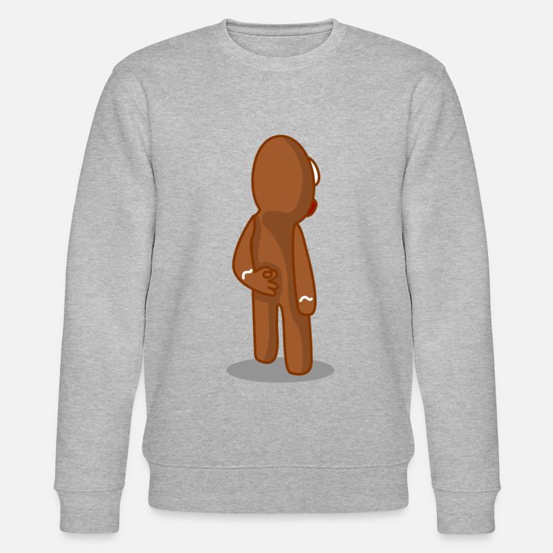 Gingerbread Man Circle Game Baking - Stanley/Stella CHANGER Unisex Organic Sweatshirt - heather grey