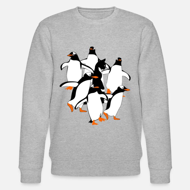 Penguin Penguins - Stanley/Stella CHANGER Unisex Organic Sweatshirt - heather grey
