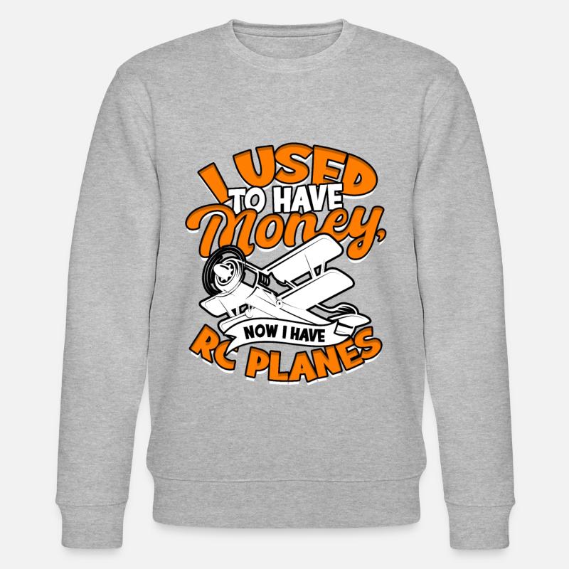 Modellflugzeug Modellflieger - Stanley/Stella Unisex Bio-Sweatshirt CHANGER  - Grau meliert
