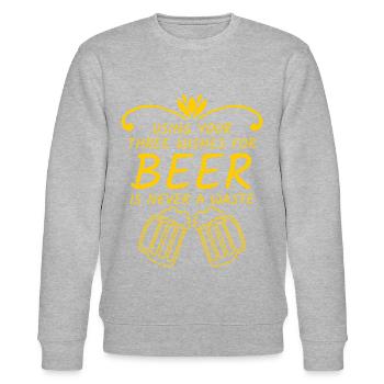 Home Brewery Craft Beer Brewing - Stanley/Stella CHANGER Unisex Organic Sweatshirt - heather grey - Front - Nik (191cm) & Marisol (170cm)