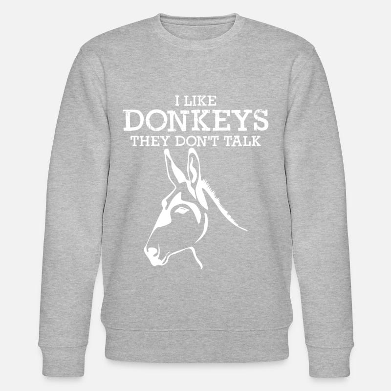 Donkeys Joke Donkey - Stanley/Stella CHANGER Unisex Organic Sweatshirt - heather grey