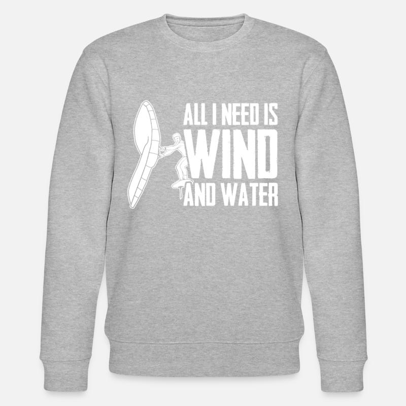Winging Wingsurfing Wing Foiling - Stanley/Stella Unisex Bio-Sweatshirt CHANGER - Grau meliert
