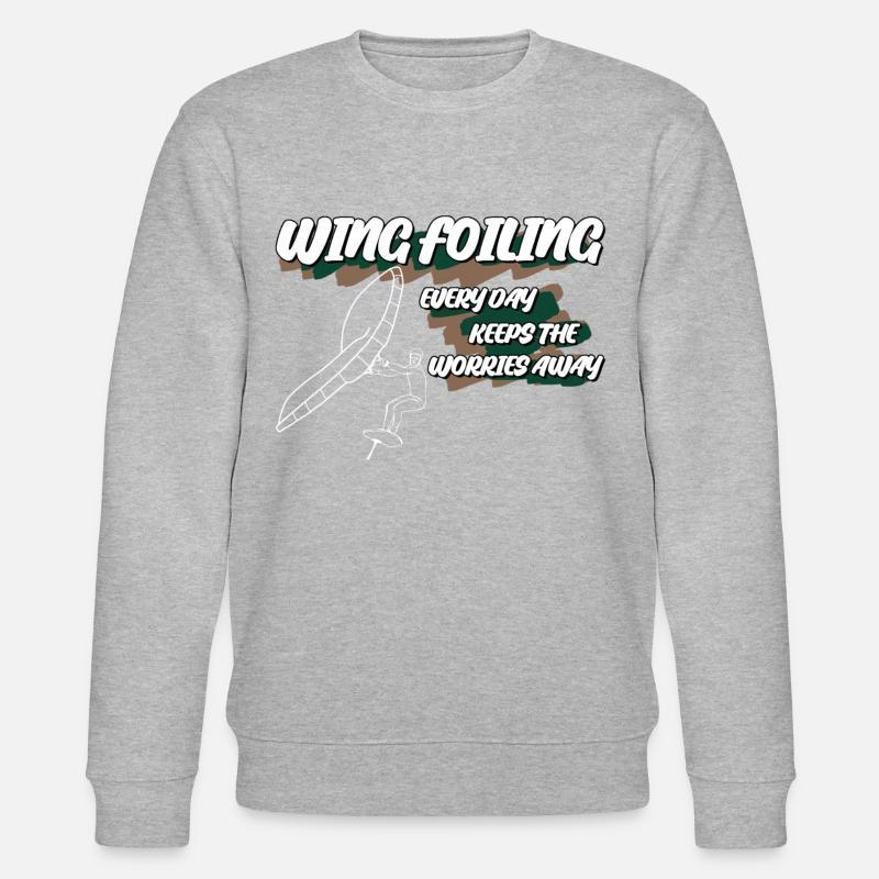 Wingsurf, Wing Foil, Winging - Sweat bio CHANGER Stanley/Stella Unisexe - gris chiné