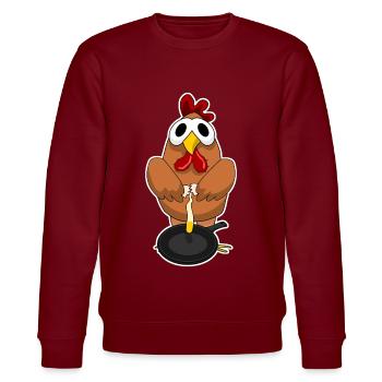 Chickens Poultry Farmer Chicken Farm - Stanley/Stella CHANGER Unisex Organic Sweatshirt - burgundy - Front - Nik (191cm) & Marisol (170cm)