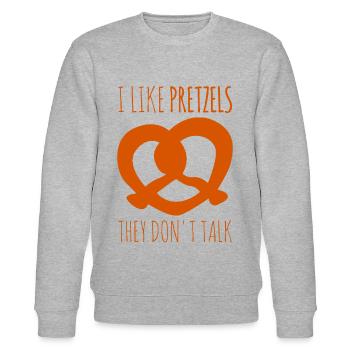 Pretzel Pretzels Bavaria - Stanley/Stella Unisex Bio-Sweatshirt CHANGER  - Grau meliert - Vorne - Nik (191cm) & Marisol (170cm)