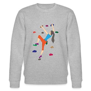Klettern Kletterhalle Kletterer Bouldern Geschenk - Stanley/Stella Unisex Bio-Sweatshirt CHANGER  - Grau meliert - Vorne - Nik (191cm) & Marisol (170cm)