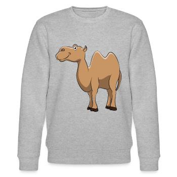 Chameau chameaux amour cadeau amoureux des animaux - Sweat bio CHANGER Stanley/Stella Unisexe - gris chiné - Devant - Nik (191cm) & Marisol (170cm)