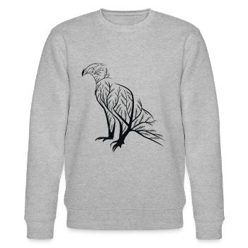 Eagle Eagle Bird Raptor - Stanley/Stella CHANGER Unisex Organic Sweatshirt - heather grey - Front - Nik (191cm) & Marisol (170cm)