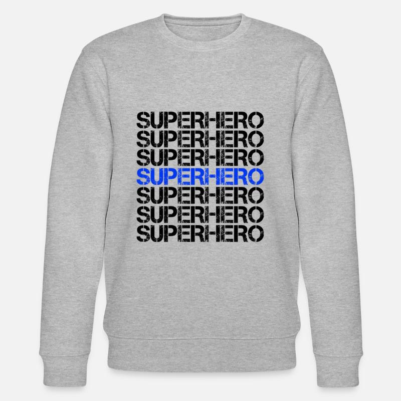 Superhero Superheld - Stanley/Stella Unisex Bio-Sweatshirt CHANGER  - Grau meliert