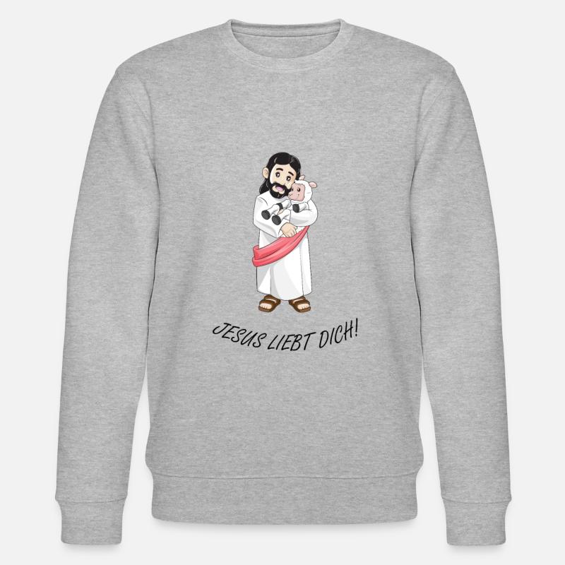 Jesus liebt dich! - Stanley/Stella Unisex Bio-Sweatshirt CHANGER  - Grau meliert
