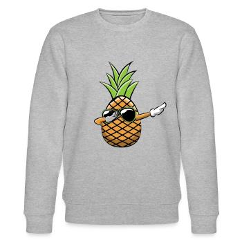 Dabbing Ananas Dab Sonnenbrille Hawaii Geschenk - Stanley/Stella Unisex Bio-Sweatshirt CHANGER  - Grau meliert - Vorne - Nik (191cm) & Marisol (170cm)