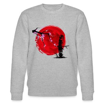 Samurai warrior - Stanley/Stella CHANGER Unisex Organic Sweatshirt - heather grey - Front - Nik (191cm) & Marisol (170cm)