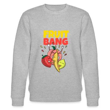 Frucht orgie swingerclub - Stanley/Stella Unisex Bio-Sweatshirt CHANGER  - Grau meliert - Vorne - Nik (191cm) & Marisol (170cm)