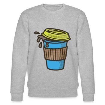 Coffee to go Becher - Stanley/Stella Unisex Bio-Sweatshirt CHANGER  - Grau meliert - Vorne - Nik (191cm) & Marisol (170cm)